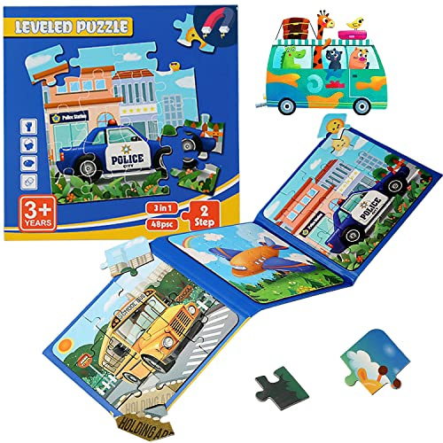 Kinderpuzzle Magnet Puzzle Auto Puzzle für Kinder, Reisespiele Pädagogisches Puzzles, Lernspielzeug für Kinder 3-5 Jahren, Geschenk und Spiele für Kinder