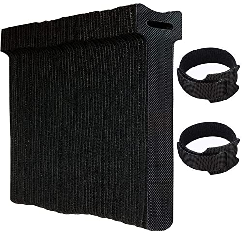 50 Pcs Cable Ties Reusable Hook and Loop Cable Straps Adjustable Tidy Fastening Strap Wire Management for Home & Office Accessories Headphones PC Wire USB Data Cables Organizer