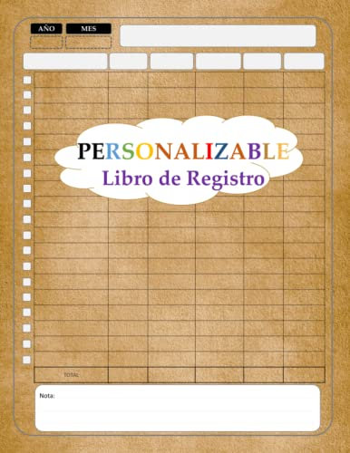Libro de Registro Personalizable: Registro di inventario semplice, registro fogli bianchi per la contabilità o il monitoraggio dei conti delle spese ... e finanza di piccole imprese, casa o ufficio.