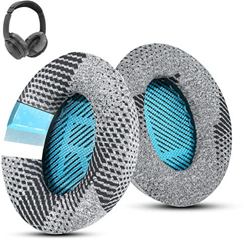 Wzsipod Cooling Gel Fabric Replacement Ear Pads for Bose QuietComfort 35 / QC35 II – Memory Foam Ear Cushions, Compatible with QC45 QC25 QC15 AE2 & SoundLink (Blue)