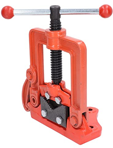 Pipe Clamp Strong Utility Bench Vise Hand Tools Cutting Edge Plumber Tool for Reaming Threads, Cutting and Connecting Tubes, etc.