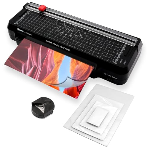 Olympia A 245 Combo 4in1 Laminiergerät | Heiß- & Kaltlaminator | Laminierset für A4 | integriertes Schneidelineal | Laminierfolien-Set & Eckenrunder | Schnelle Aufheizzeit | A4 Dokumentengröße