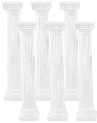 Happyyami 6Pz Colonne Romane Decorazione Per Photo Props Colonne in Plastica Bianche Per Decorazione Di Eventi E Scene 6 Pollici Quadrate