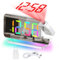 U-picks Alarm Clock with Projection,RGB Alarm Clock,7.4 LED Mirror Clock with 180°Rotating Projector,11 RGB Color Digital Display,10 Color Night Light,5 Level Volume Digital Table Clock For Children