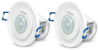 Garza -Pack 2 Detector Infrarrojos Empotrable de Techo, Ángulo de Detección 360º, Color Blanco