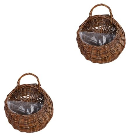 BESPORTBLE 2 Stücke Elegante Hängen Blumentopf Korb Handarbeit Rattan Hängen Für Home Decor Produkte