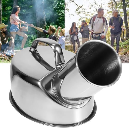 HAILM Urinflasche Für Unterwegs, Pinkelflasche Für Männer Aus Edelstahl Rostfrei, Handurinflaschen Für Inkontinenz, Reisen, Fahren, Camping, Design Mit Großem Durchmesser Von 7 cm
