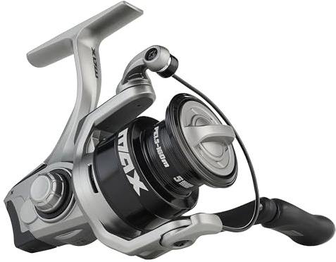 Abu Garcia Max SX Spinnrolle, leichtes Graphit, Rocket Line Management, geflochtene Aluminiumspule, reibungslose Leistung beim Süß- und Salzwasserfischen - in verschiedenen Größen erhältlich
