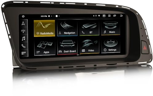 GONFEN 8,8 Zoll IPS Bildschirm Acht-Kern Android 13.0 DAB+ Autoradio Für Audi Q5 2009-2016 mit GPS Navi Unterstützt Drahtlos CarPlay Android AUTO 64GB ROM Bluetooth SWC WiFi DSP MMI-System Kamera TPMS