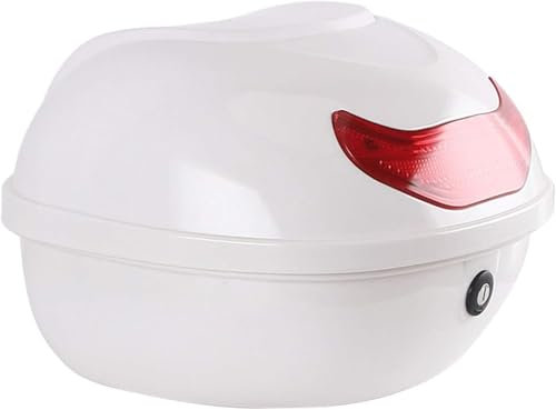 Topcase Motorradkoffer Topcase Box 42 Liter, Topcase Universal, Helmkoffer für Roller, Motorrad, Moped Quad, Weiß