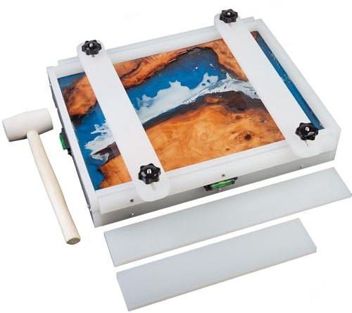 Kalinta Epoxy Mold with Divider, Kalinta 18x 14x 2.6inch Reusable Large Rectangle Epoxy Resin Form Integrated Clamping System for Table,Cutting Board