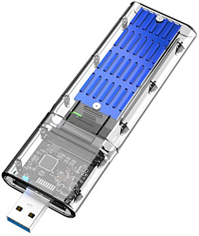Quystetes Carcasa Externa M.2 Ngff Ssd Caja de Disco Duro Ssd Transparente de Alta Velocidad Usb3.0 Gen1 5Gb / S para Pc Azul
