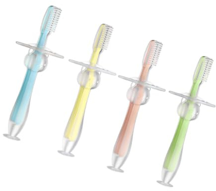 UTHCLO 4stücke Stand Saug Babyzahnbürste Silikon Beißring Zahnputz Für Junge Mädchen Junge Mädchen Benutzen