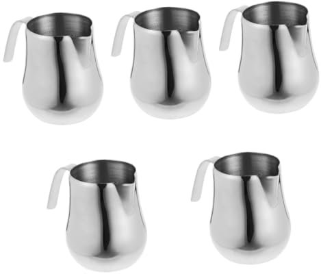 Alipis 5 Pièces main verser pot lait à vapeur Fabricant Expresso lanceur latté isolé cafetière machiner un café machine café cafetiere mousseur pichet bouilloire Acier inoxydable