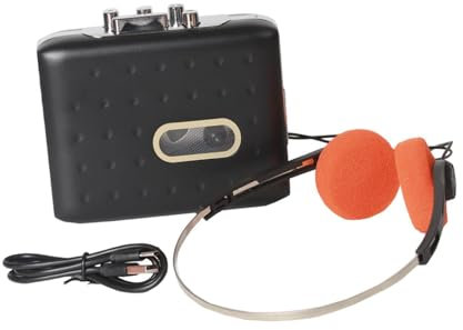 LeeQinersw Lettore di Cassette Portatile con Funzione MP3, Ideale per Escursioni, Nero