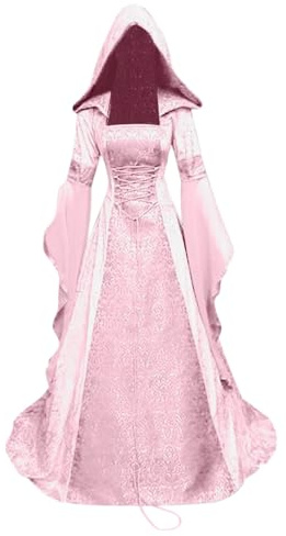 LKRSEEF Robe Médiévale Femme Grande Taille Chic Chic Costume Medieval Gothique Souple Moyen Age Robe Médiévale Élégante Baggy 1900 Époque Deguisement Marquise Grande Taille