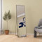 LONELYO Miroir rectangulaire, Miroir sur Pied pour accrochage Mural ou Pose Libre au Sol, sur Pied Miroir de Sol pour vestiaire Salon Salle de Bain Couloir - 140L x 40l cm