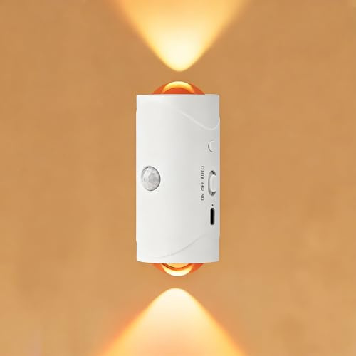 Intelligentes Led Nachtlicht mit Bewegungsmelder, Wandleuchte mit Bewegungsmelder, RGB-Farbverlauf Dimmbar, Magnetische Sunset Lampe, Led Wandleuchte Innen für Wohnzimmer Balkon Treppenhaus (A)