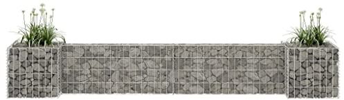 CKioict H-förmiger Gabionen-Pflanzkorb Stahldraht pflanzkübel pflanztopf Outdoor for Außen Innen 260x40x40 cm
