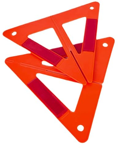 Triangolo Di Segnalazione Pieghevole - 26x23cm Segnale Di Emergenza Per Veicoli | Dispositivo Antiscivolo Compatto Con Allarme | Riflettente, Facile Da Montare, Conforme Alle Norme
