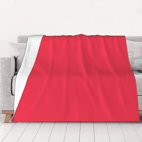 NBHDZENGW Begonia Red Soft Lightweight Flannel Blanket-Single-Side Printed Anti-Pilling Flannel,Warm All-Season Throw For Bed Sofa Camping Travel
