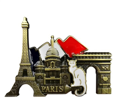 Magneti Parigi per frigorifero, in metallo 3D, magneti decorativi per vacanze, camera da letto, insegnamento, valigia, casa, auto, ufficio, feste, compleanno, scuola