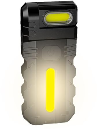 Knowlife Piccola Torcia LED Ricaricabile,Piccola Lampada Da Lavoro - Mini Luce Portatile Impermeabile Luminosa per Dormitorio Riparazione Auto Lavoro Escursionismo