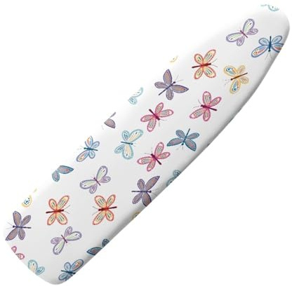 Copri Asse da StiroInsetti Colorati Bianchi Copriasse da Stiro Riflettente al Calore per Stiratura Rapida Mollettone Copertura Copri Ferro da Stiro Universale Montaggio Facile 110x33cm