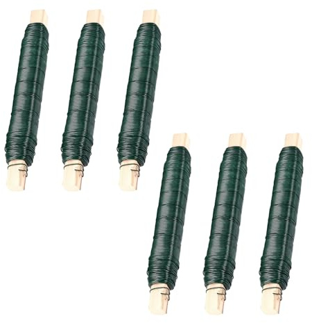 Veebmys Juego De 6 Rollos De Alambre Floral, Alambre De Grado Hortícola De 0,7 Mm × 35 m, Alambre De Alta Resistencia, Adecuado para Tareas De Manualidades y Jardinería
