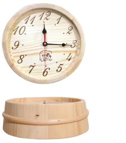 Horloge de sauna en bois de qualité supérieure pour hammam, minuterie murale résistante à la chaleur avec finition carbonisée, alternative à l'hygromètre pour les installations de spa