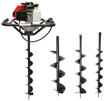 Trivella a benzina 2,8 CV, 2T 52 cc, 3 punte incluse 100 mm, 150 mm, 200 mm | Trivella 52 cc 100 mm: peso: 17,9 kg tabindex=-1