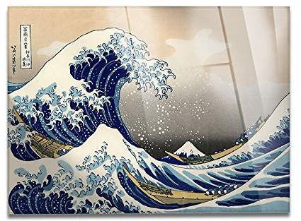 Giallobus - Cuadro - Hokusai - La gran ola de Kanagawa - Vidrio acrílico - 140x100 - Listo para colgar - Cuadros modernos para el hogar