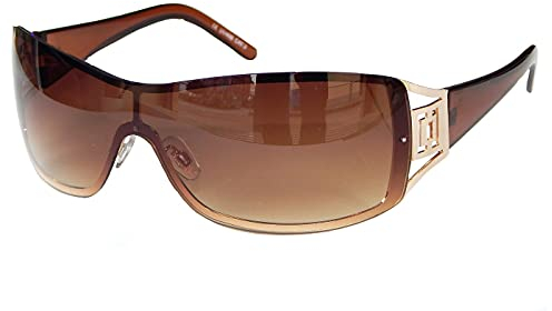 Sonnenbrille Damenbrille Brille Monoglas Moderner Style Damen M 41 (Gold Braun)
