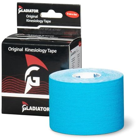 Gladiator Sports Kinesiotape (5m x 5cm) Wasserfest & elastisch - Extra starkes Kinesiologie Sport Tape (Blau)