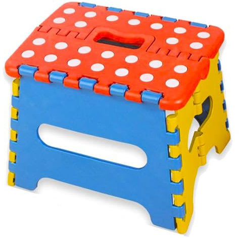 DXIA Sgabello Pieghevole, Sgabello Pieghevole in plastica con Manici, ripiano superiore antiscivolo, compatto e facile da riporre, Sgabelli Antiscivolo per Cucina, Bagno, Bambini, Adulti