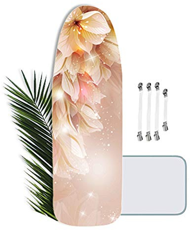 GLJING Bügelbrettbezug Universal, 100% Baumwolle, für 160x60cm Bügelbrett, mit Zugschnüren und 4 Clips Verbrühschutztuch, XL