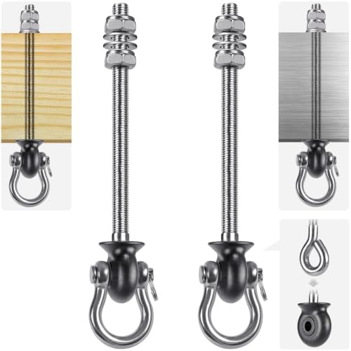 Dolibest Schaukelhaken Holzbalken 245mm Edelstahl Hängematte Deckenanker/2 | 15cm Klettergerüst Stahlträger,Hängesessel Aufhängung Yoga Turnringe Kletterringe Befestigung Boxsackhalterung,M10,680kg