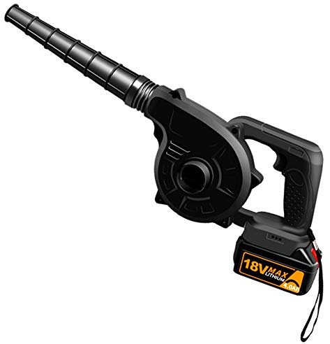 18V Batteridriven Sladdlös Lövblås, 2-i-1 Handhållen Elektrisk Sopmaskin/Dammsugare med 4Ah Batteri och Variabel Hastighet,för Trädgården Uppfart Uteplats