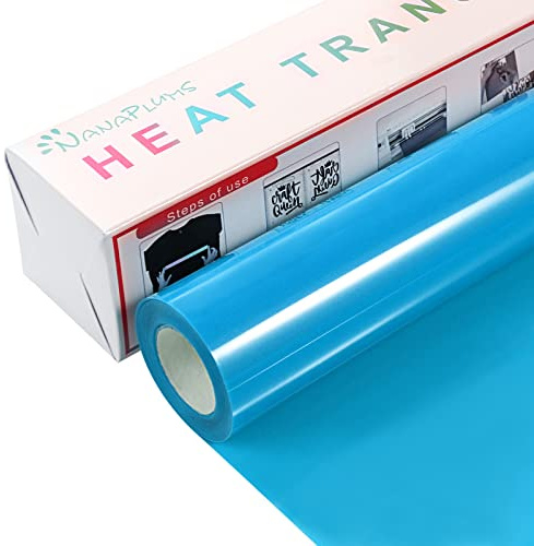 NANAPLUMS Plotterfolie Textil 4 m, HTV-Flexfolie, Bügelfolie, Eisblau | Leicht zu schneiden & entgittern; Transferfolie zum Aufbügeln für Schneideplotter, T-Shirts, Hoodies, Taschen und Textilien.