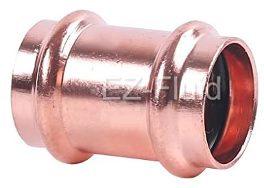 EZ-FLUID Heavy Duty 1-1/4 Press Slip Coupling without Stop LF Press Pressure Copper Fitting,No Pipe Tube Stop Couplings,ProPress Press Copper Fitting Connection,Residential,Commercial Plumbing (1)