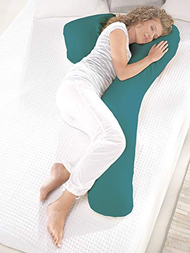 Theraline | my7 - Seitenschläferkissen | inkl. Außenbezug Petrol Bambus-Kollektion