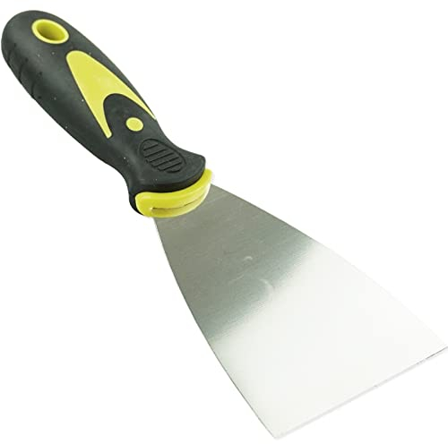 SZCXDKJ Stainless Steel Wall Scraper with Soft Grip Rubber Handle for Wallpaper, Drywall, Decals & Painting (3 Inch)