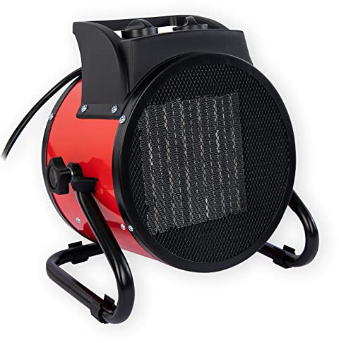 Grafner Elektro Turbo Heizgebläse 5 kW, Starkstrom 400 Volt, Thermostat, 3 Heizstufen, kraftvoller Lüfter, Keramik PTC-Element, Bau Heizer elektrisch Baustelle Zeltheizung Elektroheizer Heizlüfter