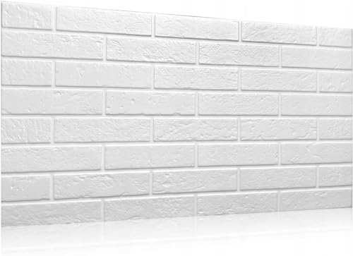DECCART 3D Wandpaneele 4 Stück | Wandverkleidung Weiße Ziegeloptik XL Deckenplatten Deckenpaneele Deckenverkleidung