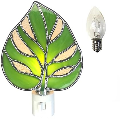 DUONAYU Stained Glass Monstera deliciosa Liebm Night Light Plant Night Light Bedroom Bed Light Gifts from Nature. DYM9015