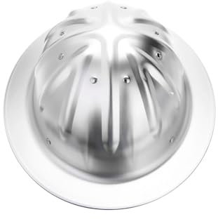 Full Brim Aluminum Hard Hat,Construction Safety Helmet,Rivet Reinforced Hardhats,Head Protection Work Cap for Industrial Miner's Forestry,Silver