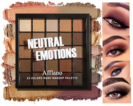Nude Neutral Eyeshadow Palette Makeup Matte Shimmer Smokey Naked Gold 25 Shades Eye Shadow Palette Warm Brown Looks High-Pigment Natural-Looking Long-Lasting Waterproof Blendable for Hazel Brown Eyes