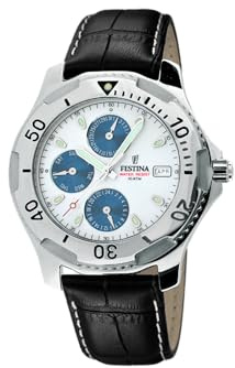 Festina Herrenuhr F16128/3 mit 316L Edelstahlgehäuse und Edelstahlarmband Silber Sport