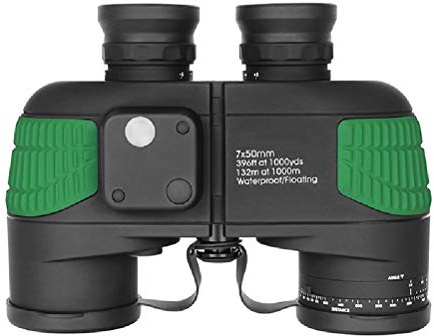 JIEZM Binocolo 7X50 ad Alta Potenza con Bussola telemetro per Caccia Nautica Telescopio Marino Folating azoto
