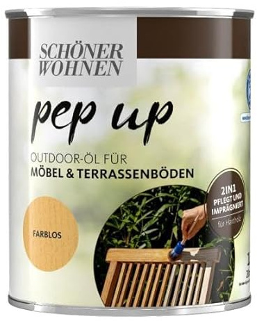 Schöner Wohnen pep up Outdoor Renovier-Öl Möbel & Terassenböden 1 L Farbwahl, Farbe:Farblos
